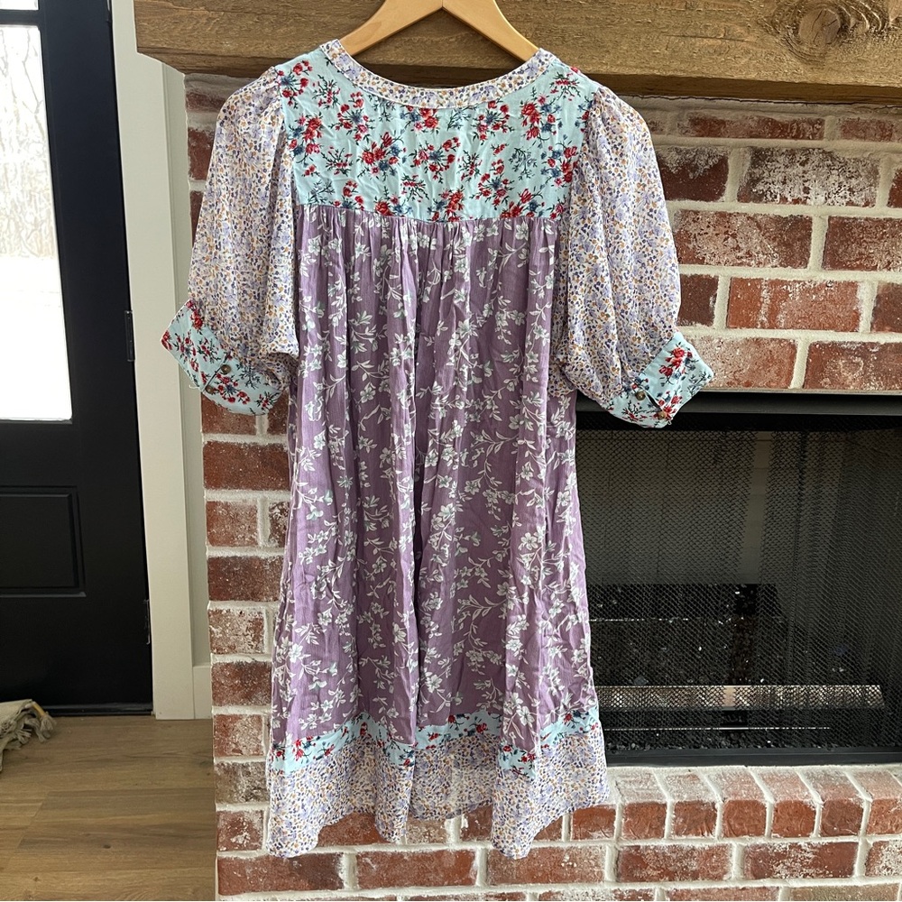 Umgee Multicolor Patchwork Style Floral Dress Siz… - image 3